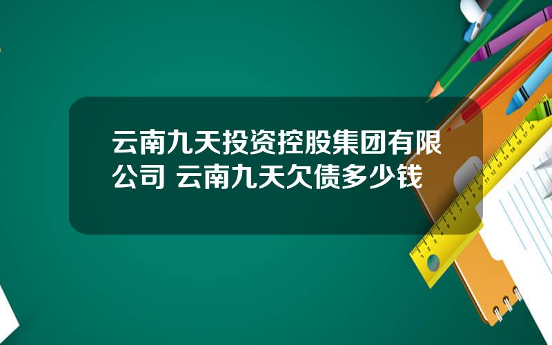 云南九天投资控股集团有限公司 云南九天欠债多少钱